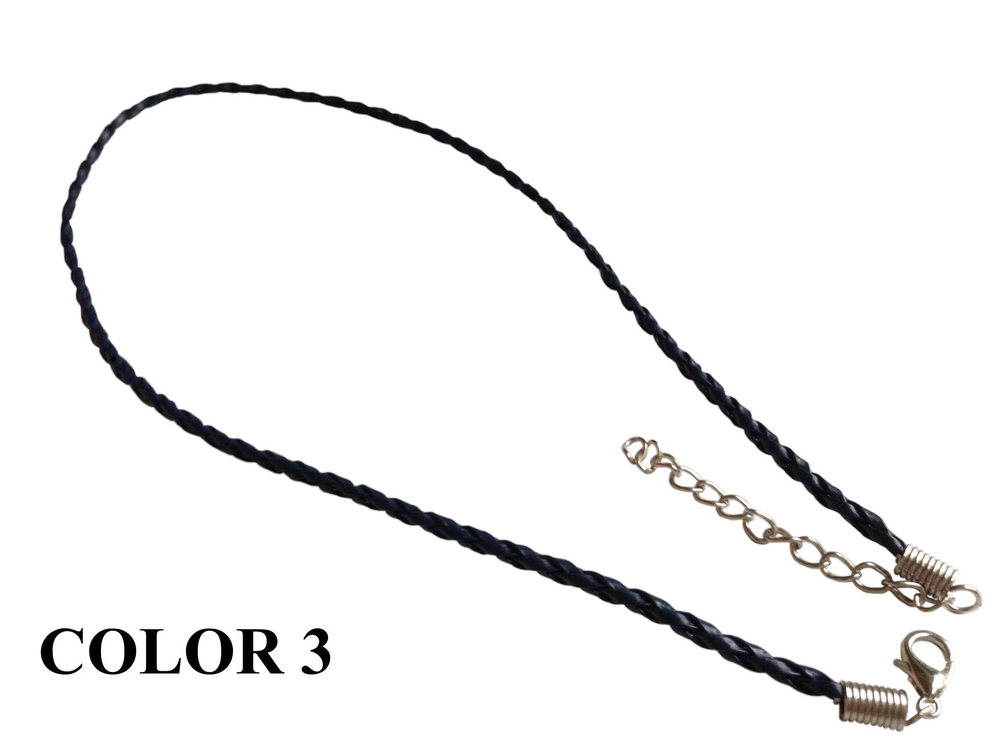 Fashion Jewellery Making Braided Synthetic Leather Cords 3mm 17inch Cord [jefs-stringlace-00456]