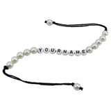 Personalized Name Customized Rakhi For Brother White Color With Plastic Pearl Beads [jxq-brcltbngl-00016-m4]