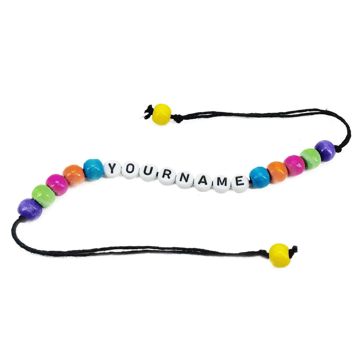 Personalized Name Customized Rakhi For Brother White Color With Wooden Beads [jxq-brcltbngl-00016-m5]