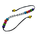 Personalized Name Customized Rakhi For Brother White Color With Wooden Beads [jxq-brcltbngl-00016-m5]
