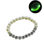 Glow In The Dark Elastic Name Customized Bracelets Personlized For Kids Girls Women With Plastic Pearl Beads White [jxq-brcltbngl-00017-m1]