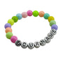 Elastic Name Customized Bracelets Personlized For Kids Girls Women With Plastic Beads Multicolor [jxq-brcltbngl-00017-m7]