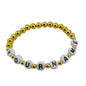 Elastic Name Customized Bracelets Personlized For Kids Girls Women With Plastic Beads Gold Color [jxq-brcltbngl-00017-m8]