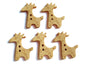 Wooden Buttons For Craft Scrapbook & Sewing 25x22x3xmm Animal Giraffe Creamy Wood Color (Pack of 10 pieces) [tmp-jefs-bttns-00024]