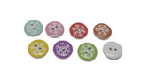 Wooden Snowflake Buttons For Craft Scrapbook & Sewing 15x4mm Round Multi-Color (Pack of 10 pieces) [tmp-jefs-bttns-00110]